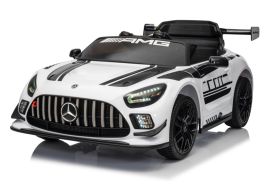 12V Gelicenseerde Mercedes AMG GT4 Ride On Car Wit